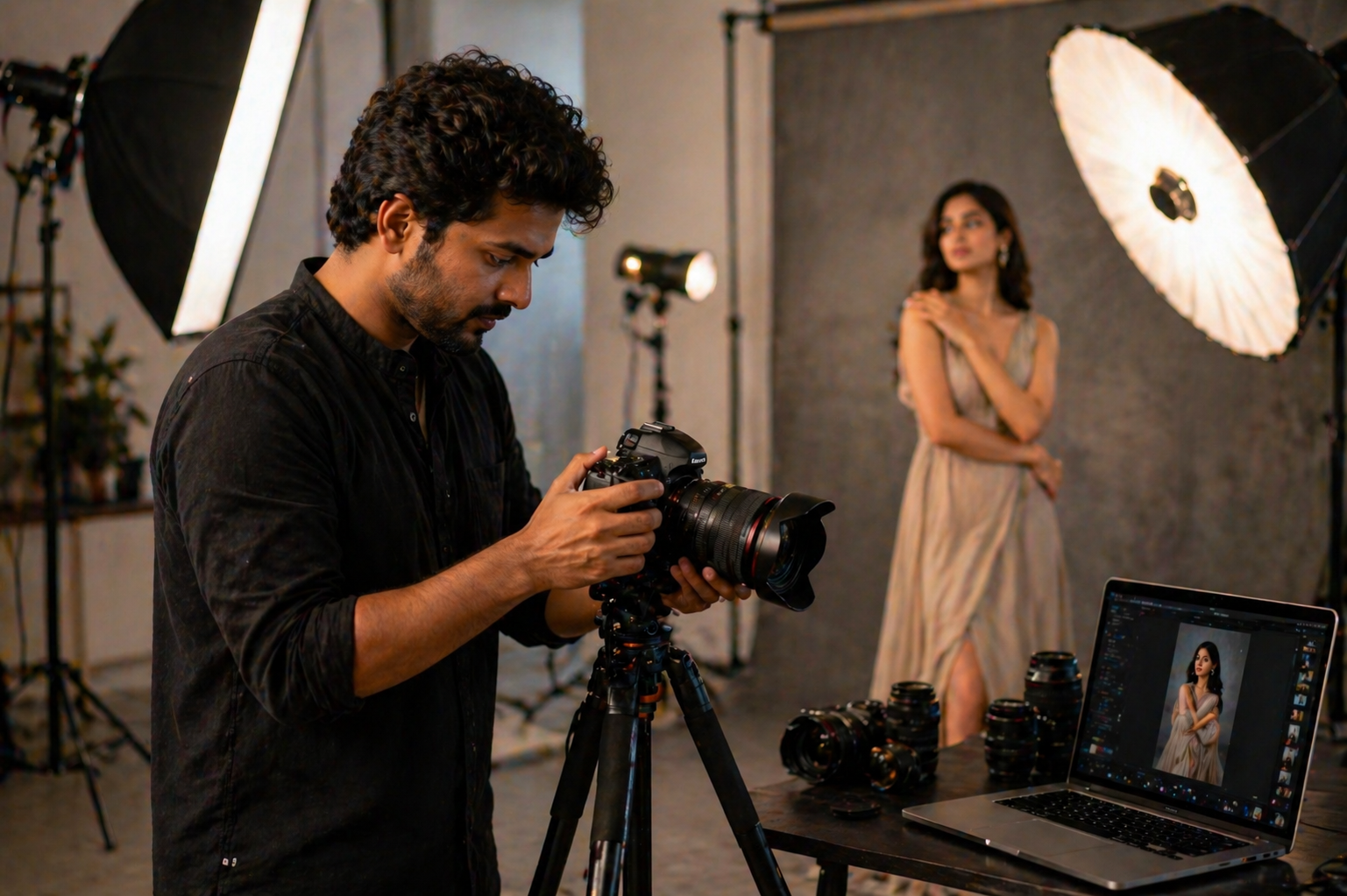 Aarav on a tethered studio shoot at the Saket studio